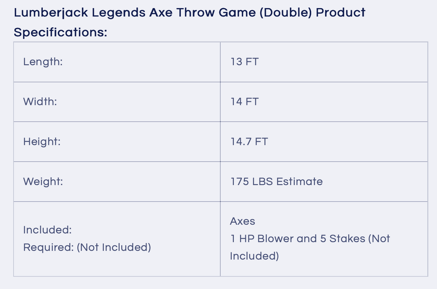 Lumberjack Legends Axe Throw (Big & Bright)