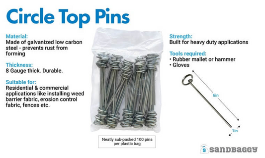 100 Tarp Stakes - Circle Tops
